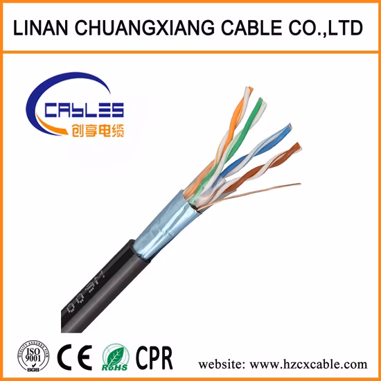 Câble Ethernet FTP Cat5e en fil de cuivre solide pour un transfert de données optimal